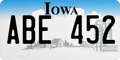 IA license plate ABE452