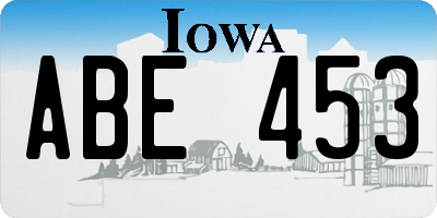 IA license plate ABE453