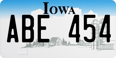 IA license plate ABE454