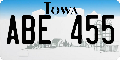 IA license plate ABE455