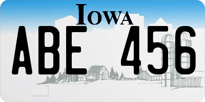 IA license plate ABE456