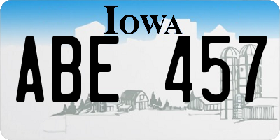 IA license plate ABE457