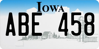 IA license plate ABE458