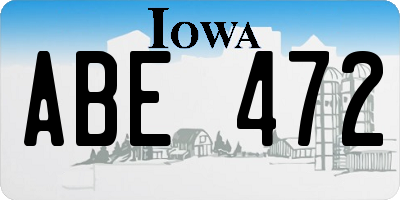 IA license plate ABE472