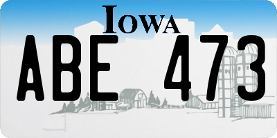 IA license plate ABE473