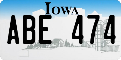 IA license plate ABE474