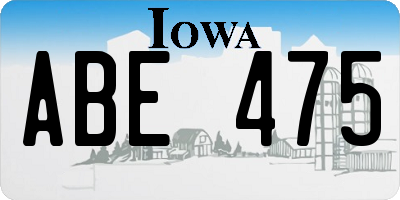 IA license plate ABE475