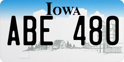 IA license plate ABE480