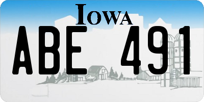 IA license plate ABE491
