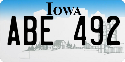 IA license plate ABE492