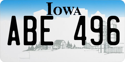 IA license plate ABE496