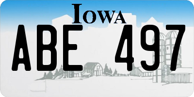 IA license plate ABE497