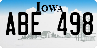 IA license plate ABE498