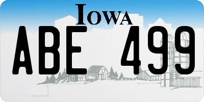 IA license plate ABE499