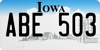 IA license plate ABE503