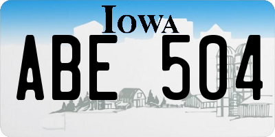 IA license plate ABE504