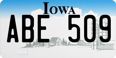 IA license plate ABE509