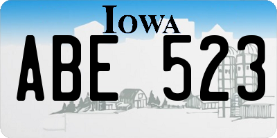 IA license plate ABE523