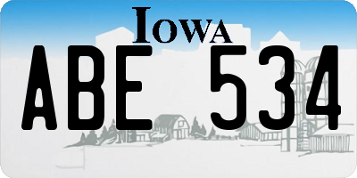 IA license plate ABE534