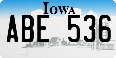 IA license plate ABE536