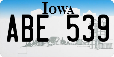 IA license plate ABE539