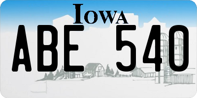 IA license plate ABE540