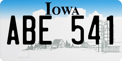 IA license plate ABE541