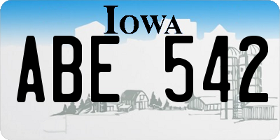 IA license plate ABE542