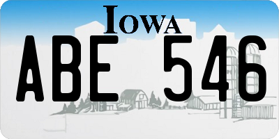 IA license plate ABE546