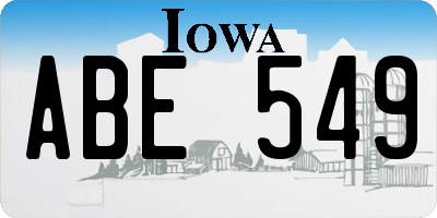 IA license plate ABE549