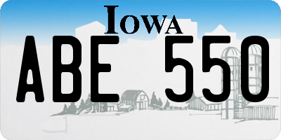 IA license plate ABE550