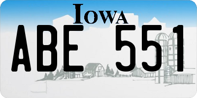 IA license plate ABE551
