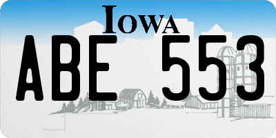IA license plate ABE553