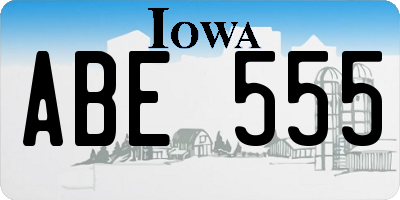 IA license plate ABE555