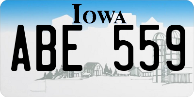 IA license plate ABE559