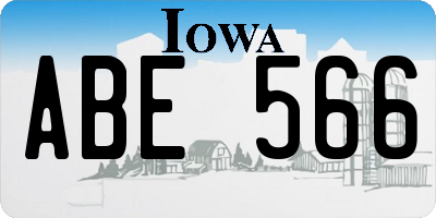 IA license plate ABE566