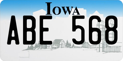IA license plate ABE568