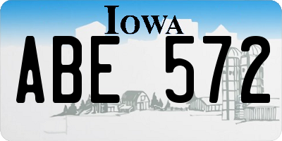 IA license plate ABE572