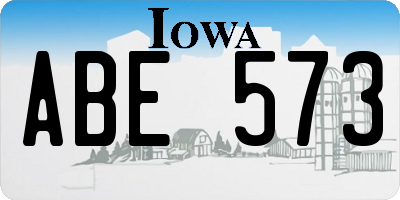 IA license plate ABE573