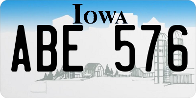 IA license plate ABE576