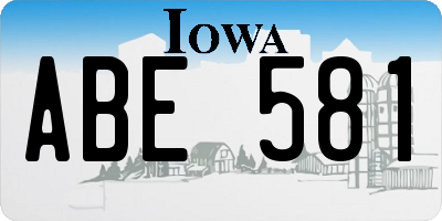 IA license plate ABE581
