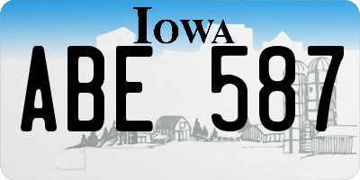 IA license plate ABE587