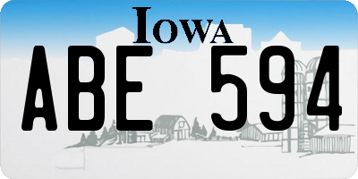 IA license plate ABE594