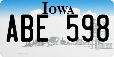 IA license plate ABE598