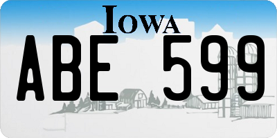 IA license plate ABE599