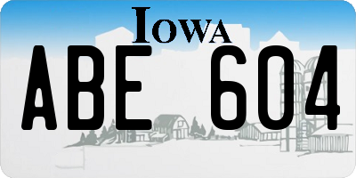 IA license plate ABE604