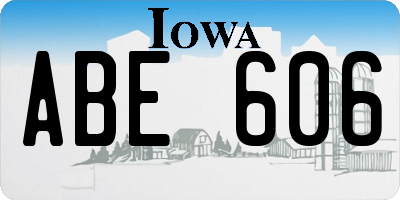 IA license plate ABE606