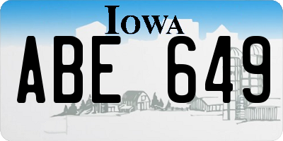 IA license plate ABE649