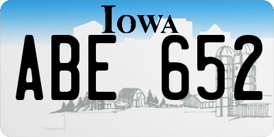 IA license plate ABE652