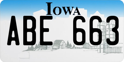 IA license plate ABE663